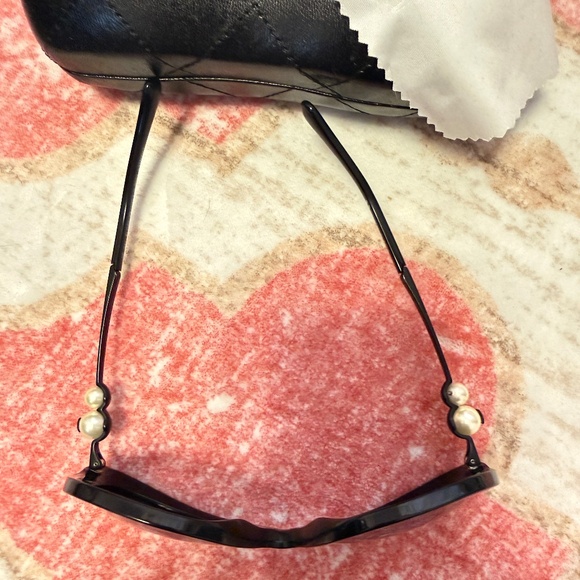 CHANEL Black Gold Pearl Sunglasses RARE main image 5